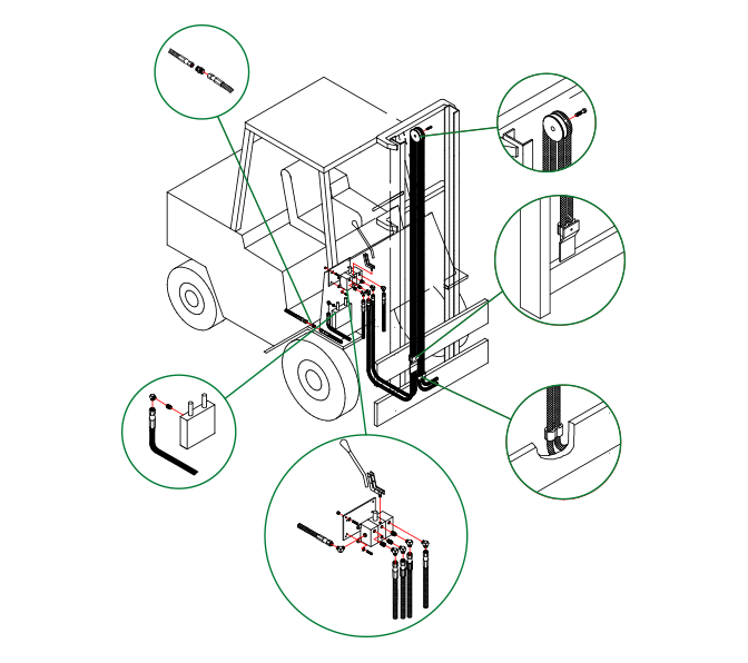 Kit Instalação Hidráulica na Empilhadeira – SAUR