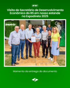 SAUR recebe visita do Secretário de Desenvolvimento Econômico do RS em seu estande na Expodireto 2025